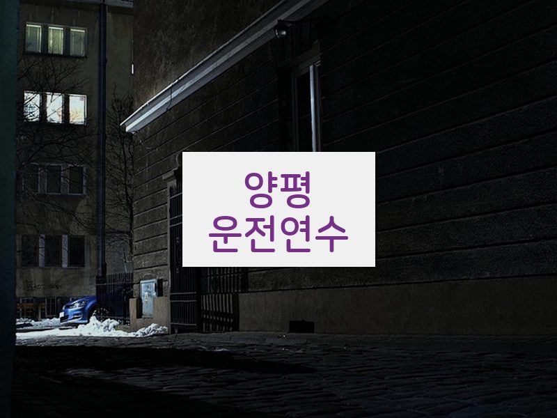 양평운전연수 후기