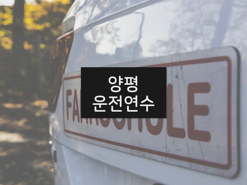 양평운전연수 후기