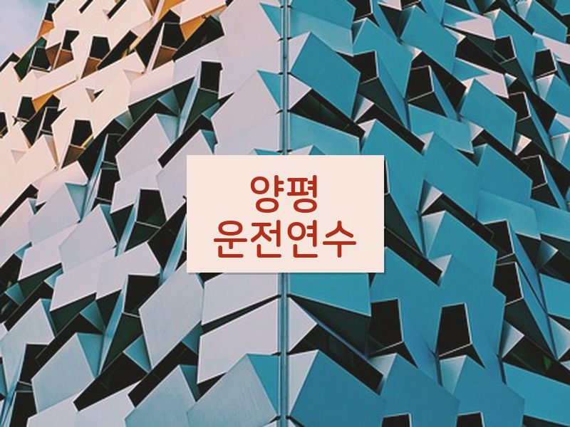양평운전연수 후기