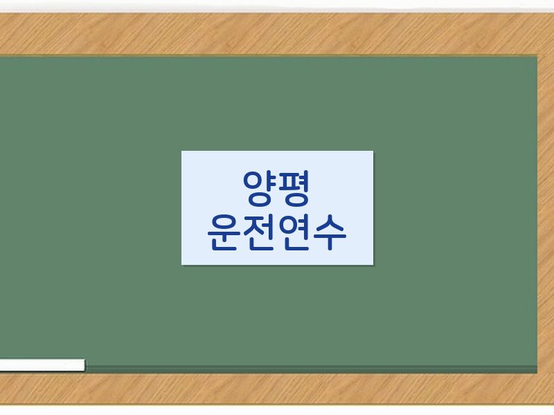양평운전연수 후기