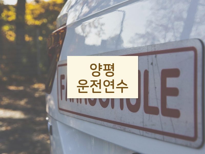 양평운전연수 후기
