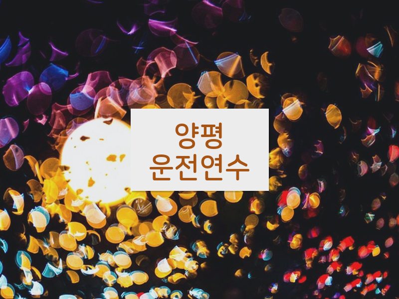 양평운전연수 후기