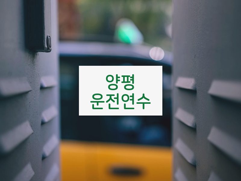 양평운전연수 후기