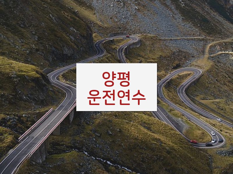양평운전연수 후기
