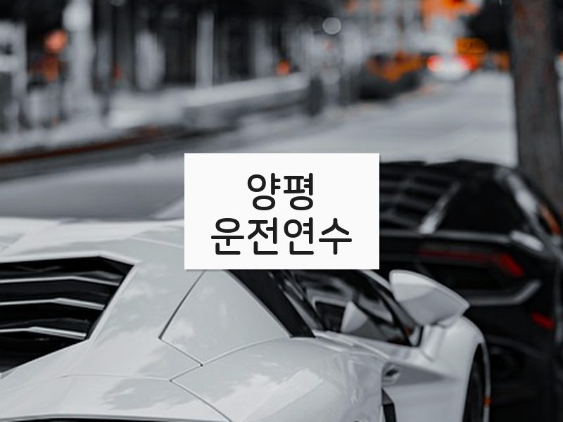 양평운전연수 후기
