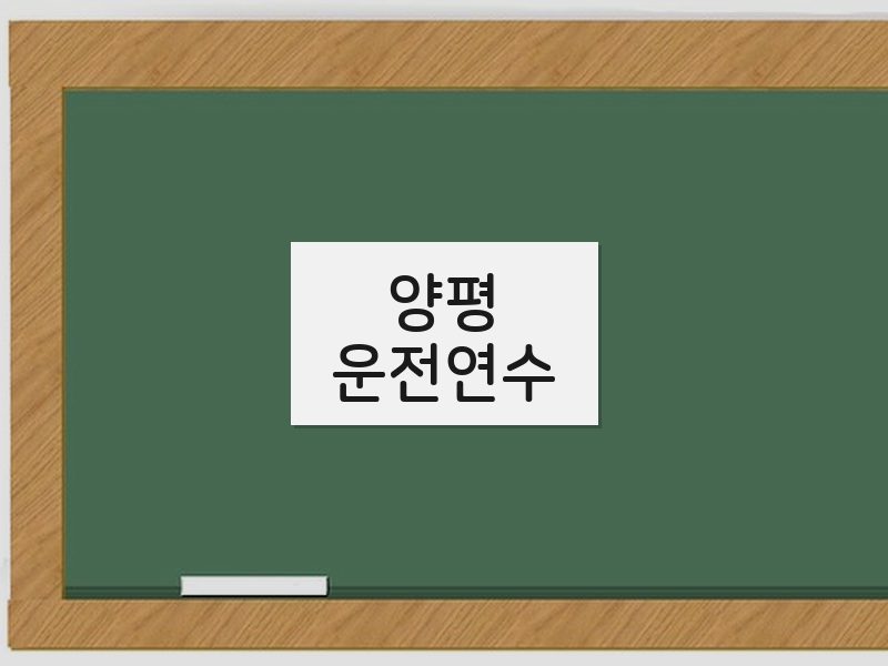 양평운전연수 후기