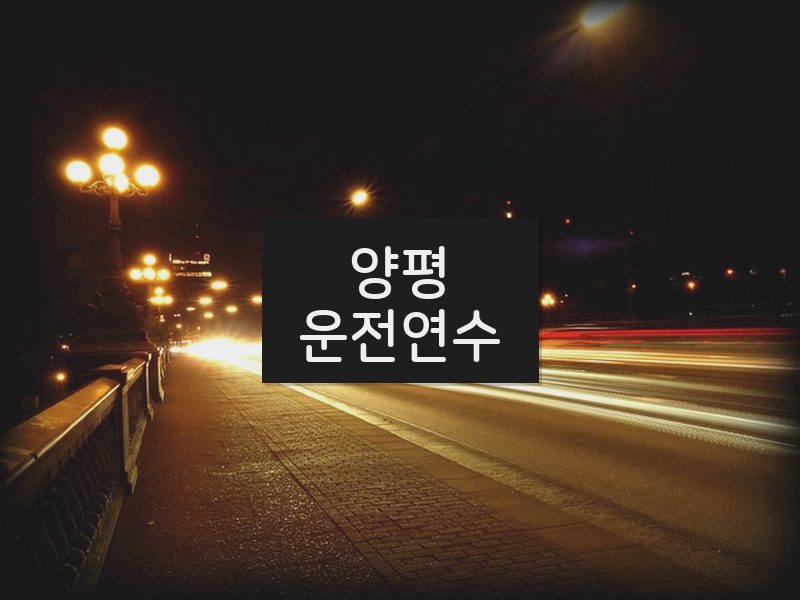 양평운전연수 후기