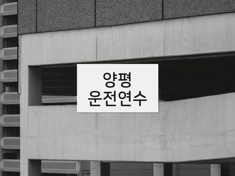 양평운전연수 후기