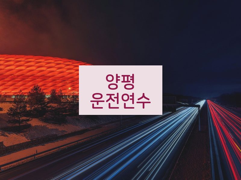 양평운전연수 후기