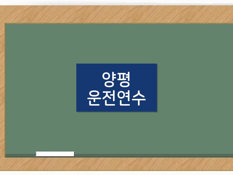 양평운전연수 후기