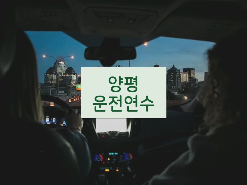 양평운전연수 후기