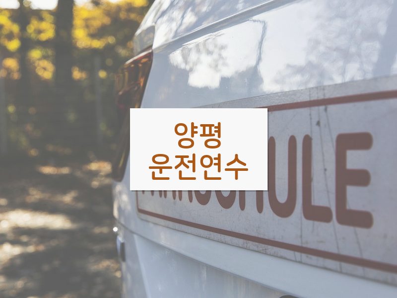 양평운전연수 후기