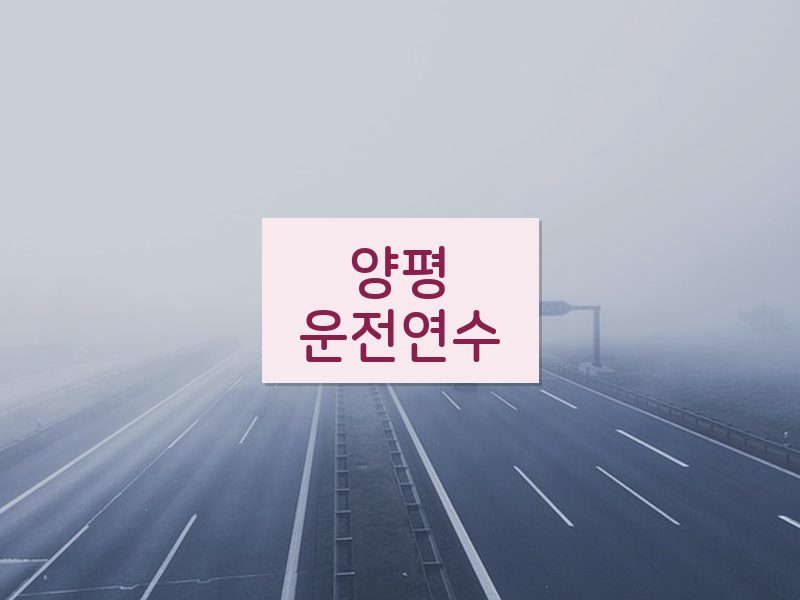 양평운전연수 후기