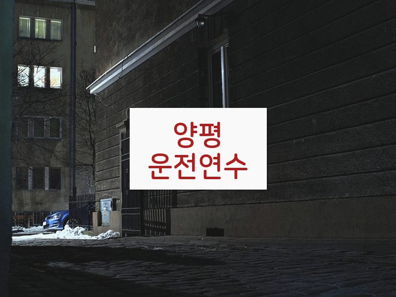 양평운전연수 후기