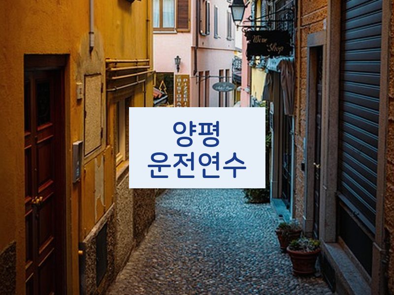 양평운전연수 후기