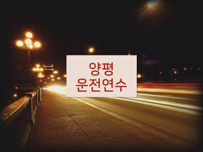 양평운전연수 후기