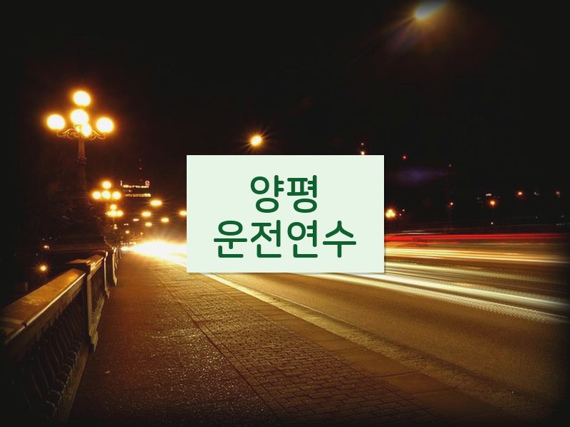 양평운전연수 후기