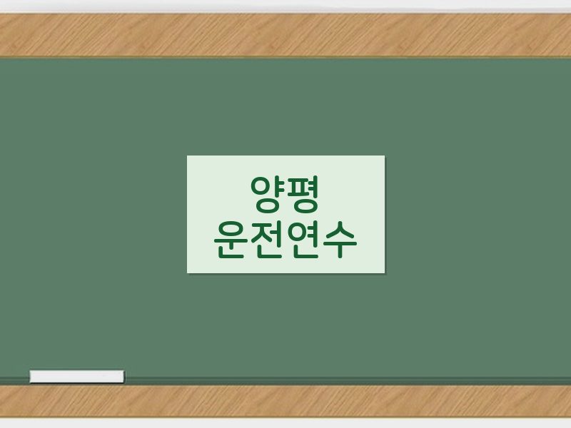 양평운전연수 후기