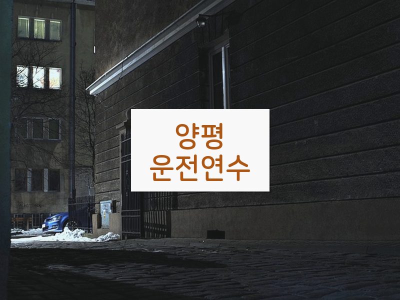 양평운전연수 후기