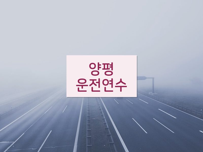 양평운전연수 후기