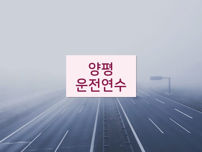양평운전연수 후기
