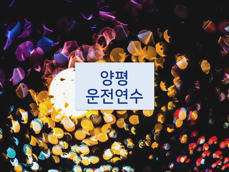 양평운전연수 후기