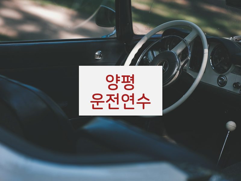 양평운전연수 후기