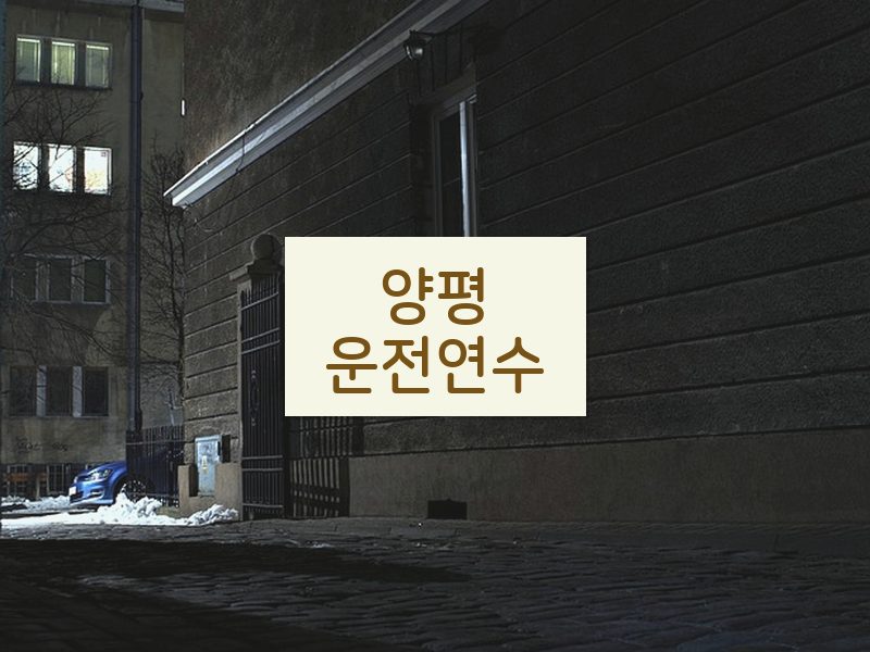 양평운전연수 후기