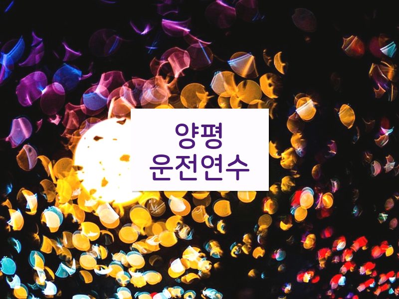 양평운전연수 후기
