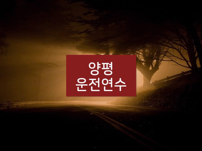 양평운전연수 후기