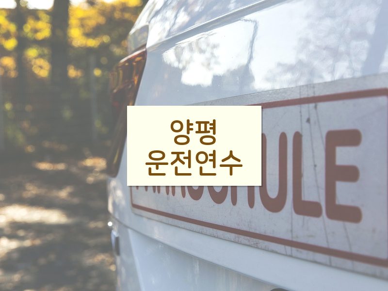 양평운전연수 후기