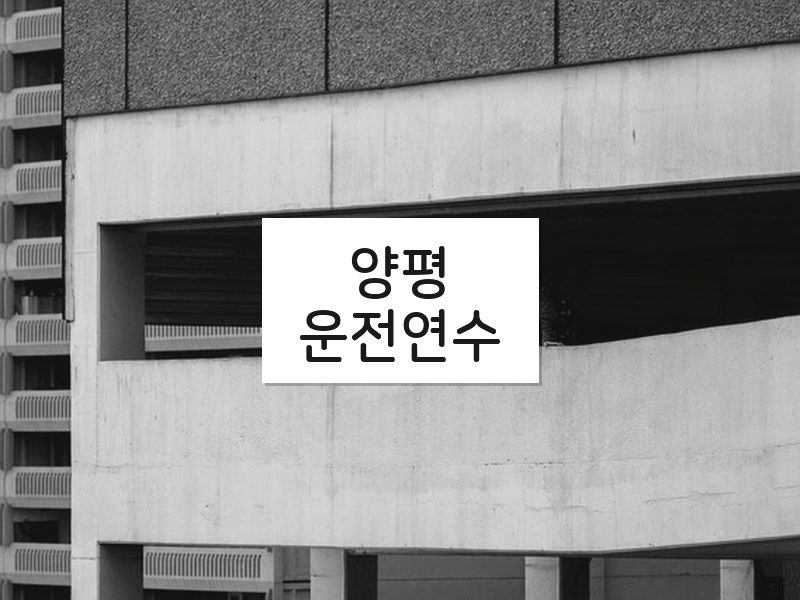 양평운전연수 후기