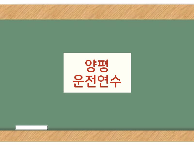 양평운전연수 후기