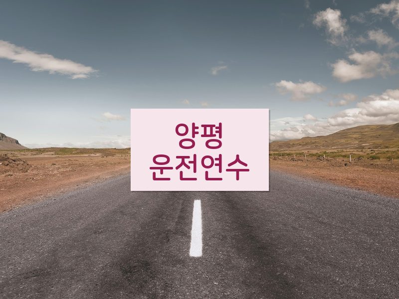 양평운전연수 후기