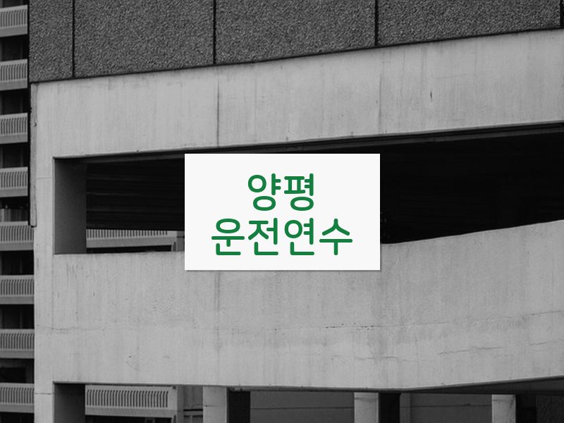 양평운전연수 후기