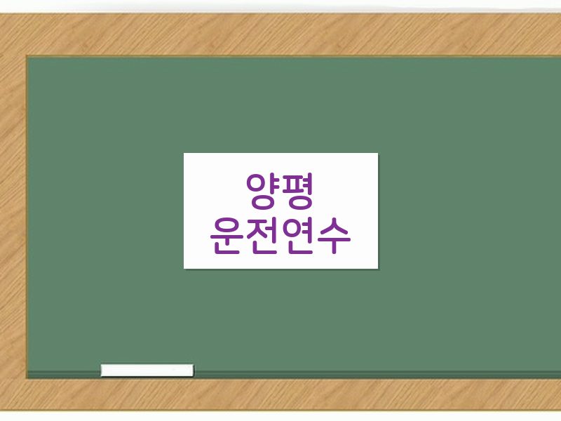 양평운전연수 후기