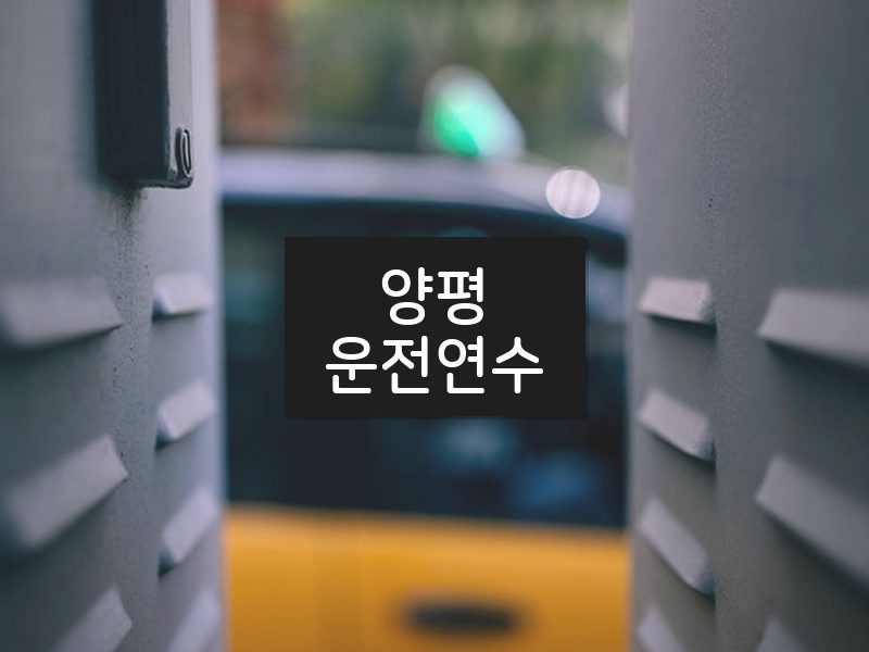 양평운전연수 후기
