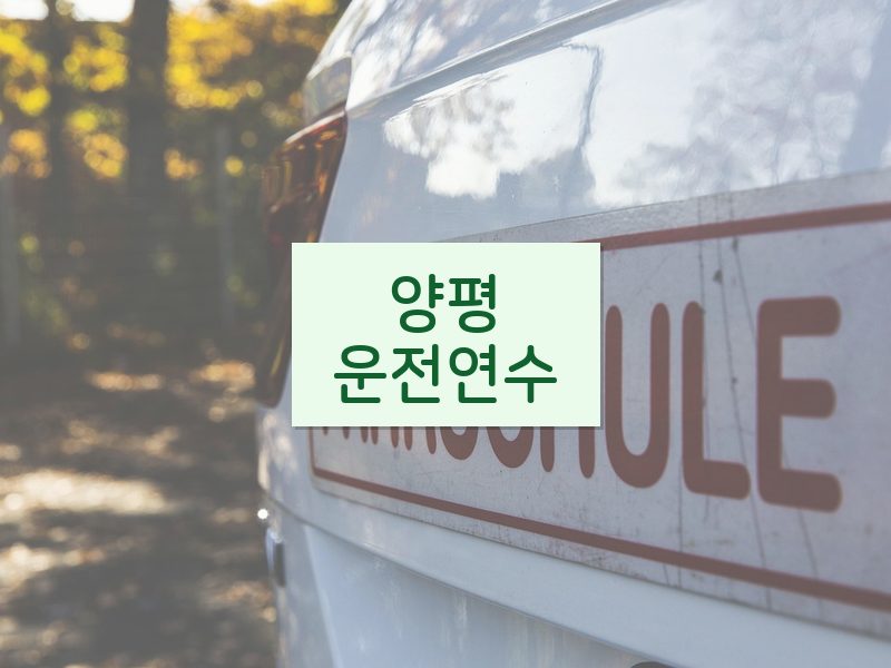 양평운전연수 후기