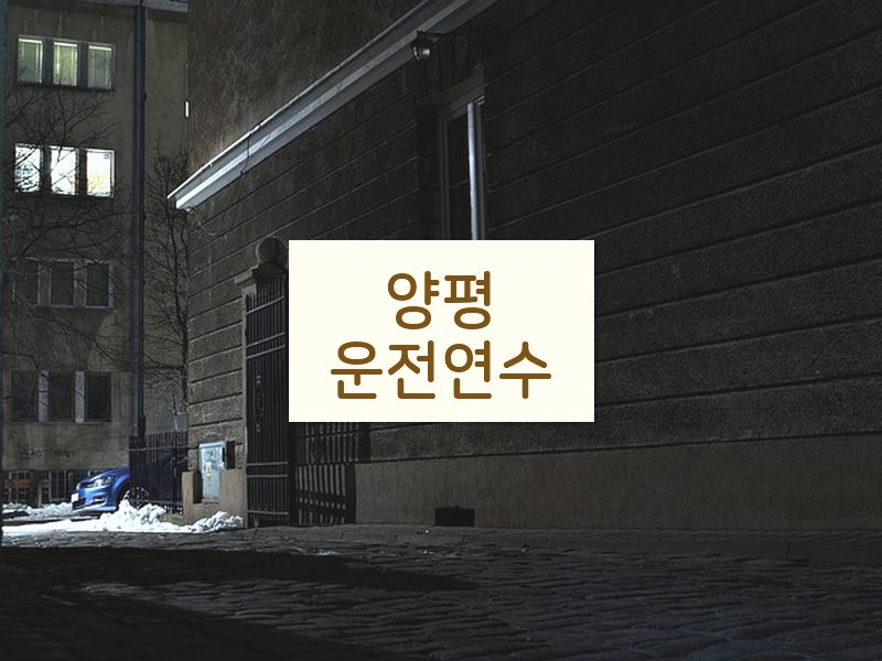 양평운전연수 후기