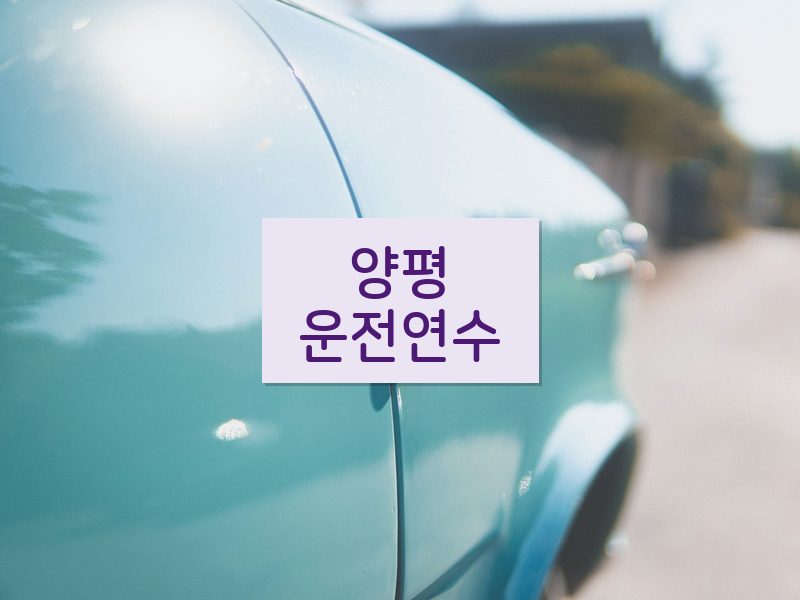 양평운전연수 후기