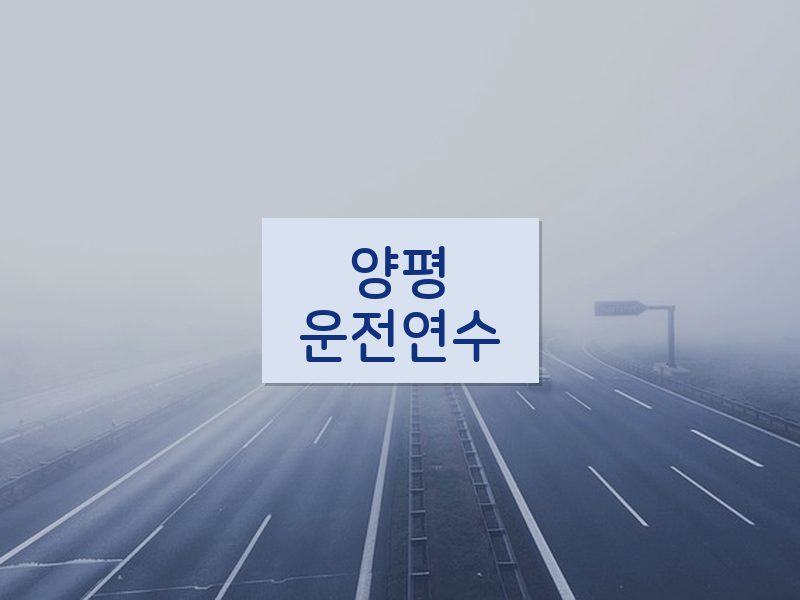 양평운전연수 후기