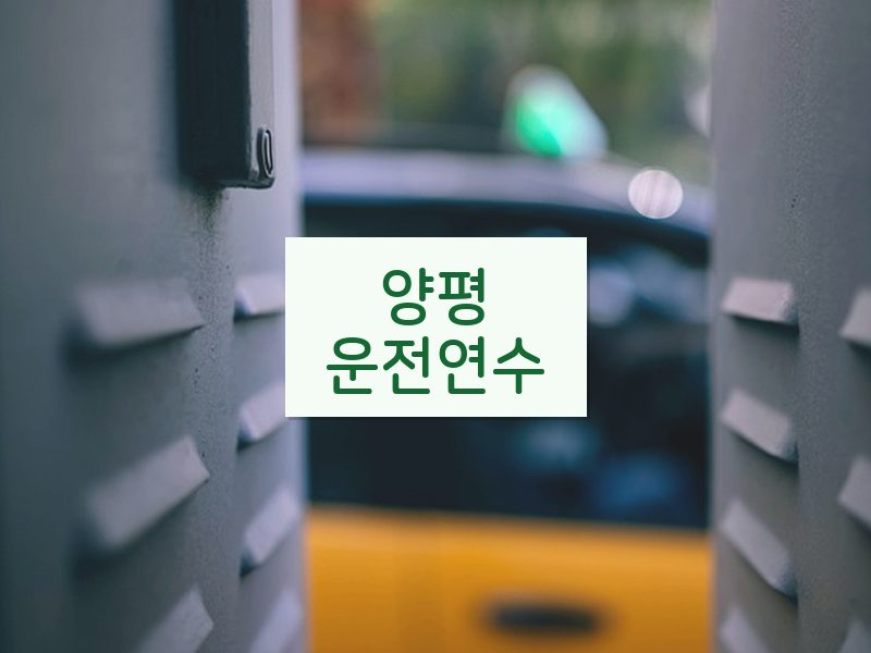 양평운전연수 후기