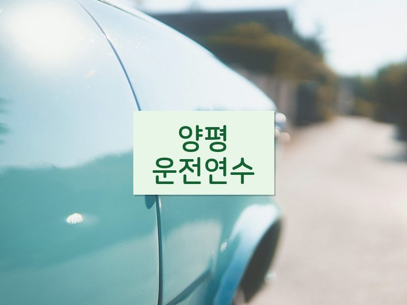 양평운전연수 후기