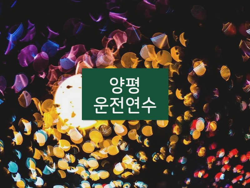 양평운전연수 후기