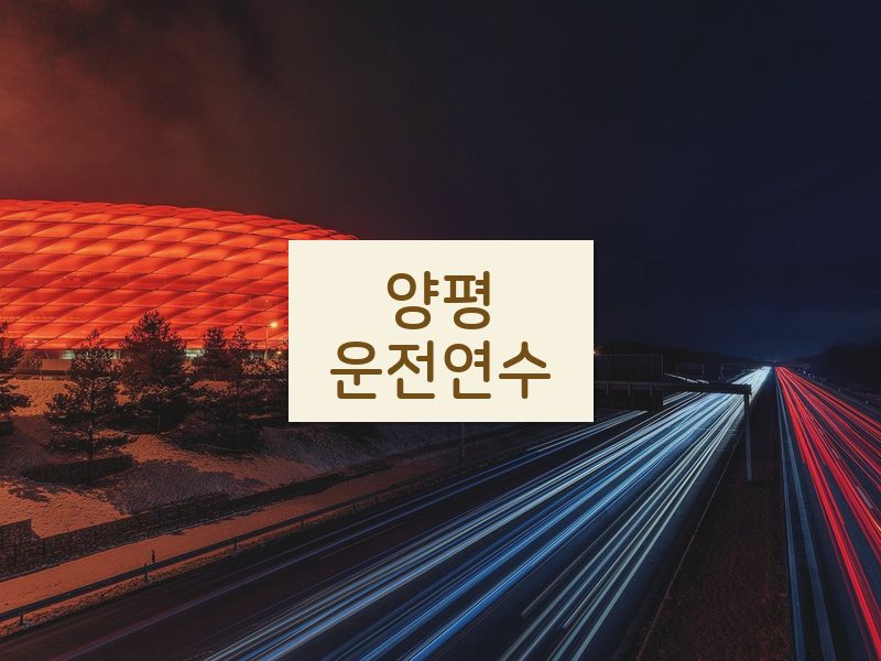 양평운전연수 후기
