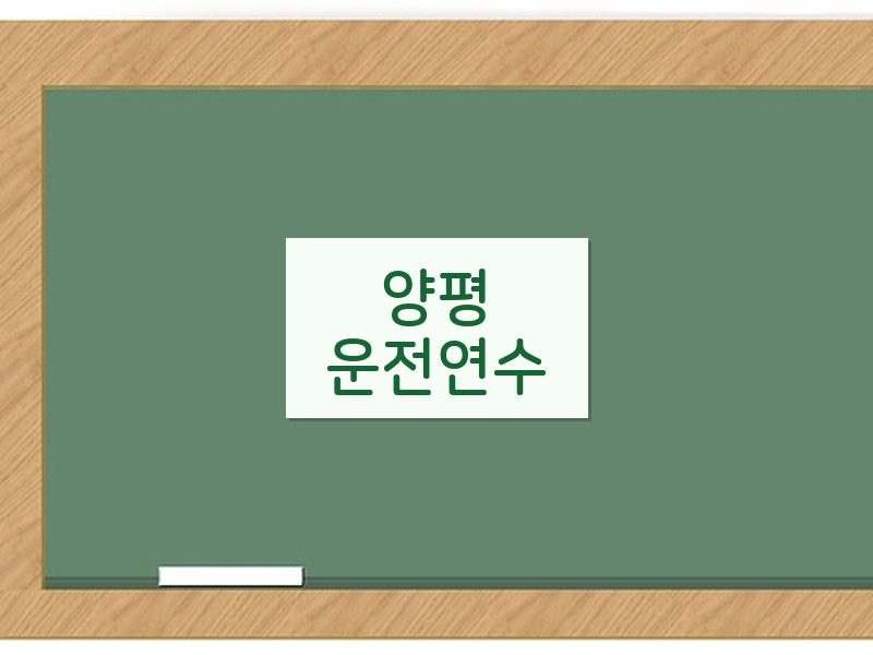 양평운전연수 후기