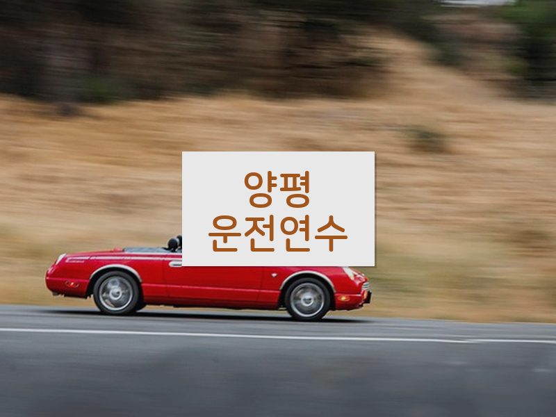 양평운전연수 후기
