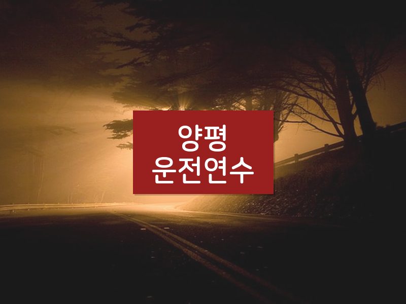 양평운전연수 후기