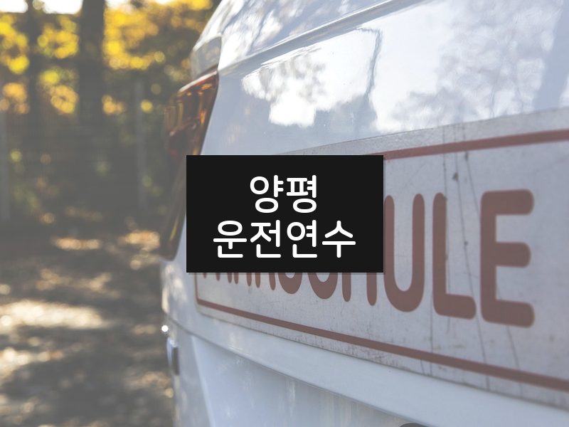 양평운전연수 후기