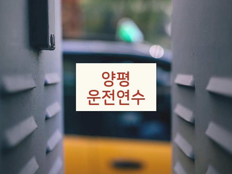 양평운전연수 후기